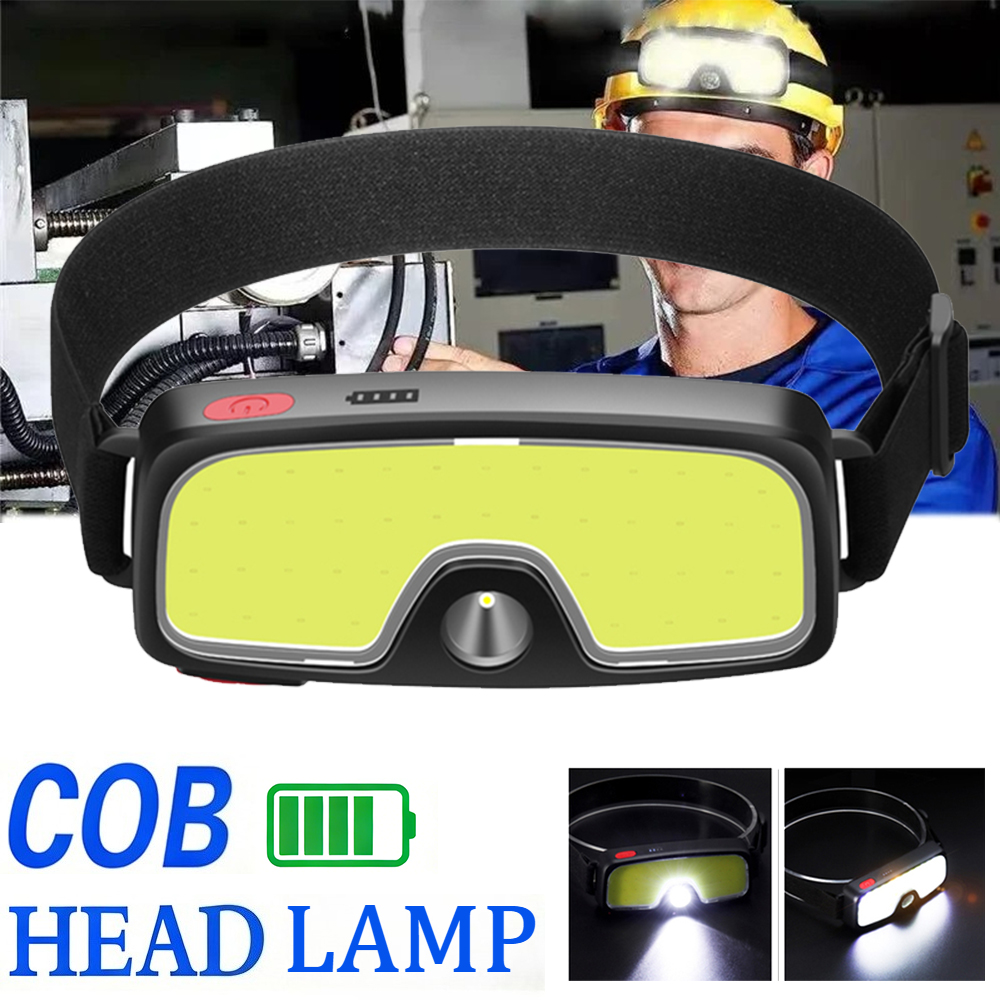 Fish Finder Battery - Powerful COB Headlamp Type-c/USB Rechargeable Head