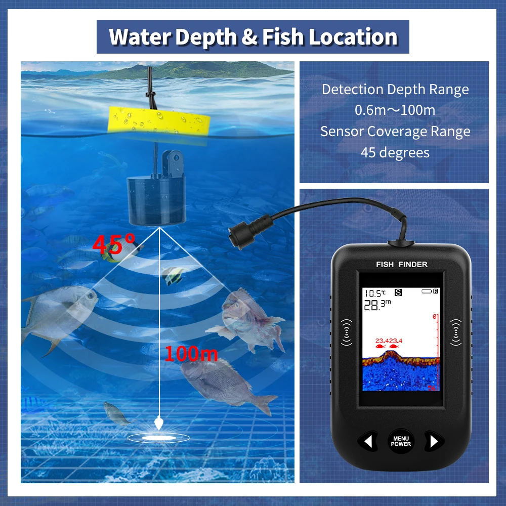 Erchang XF03 Fish Finders 45 D - огляд і ціна Fishing Depth Finder
