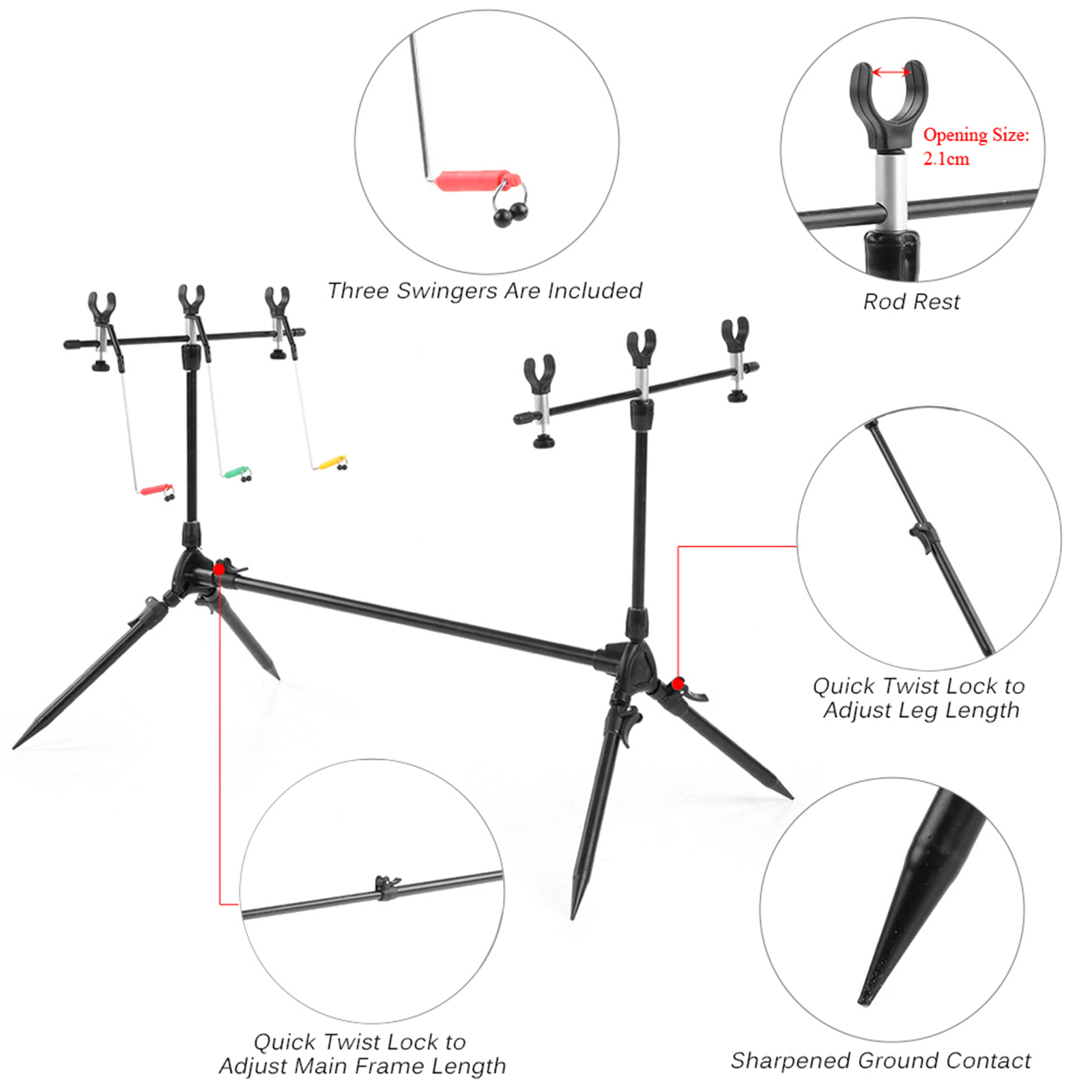 Lixada 3-in-1 Fishing Rod Pod  - огляд і ціна Bite Alarm