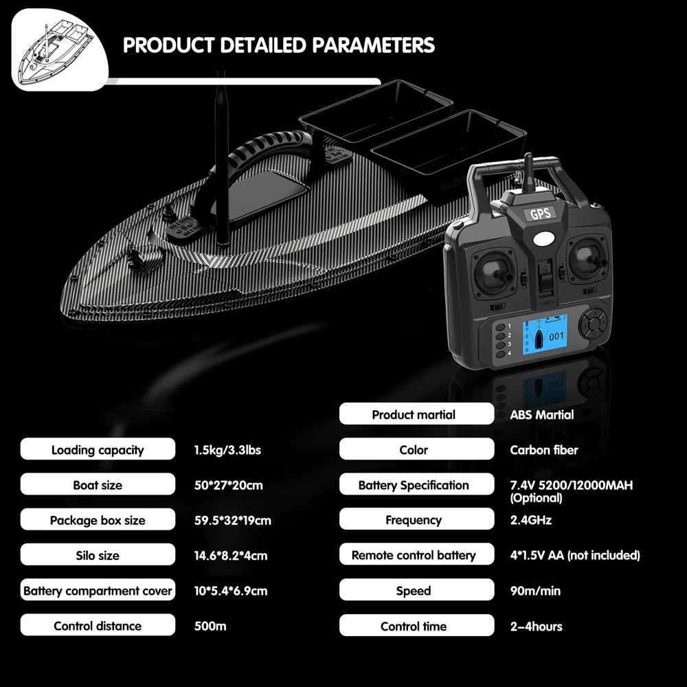 V070 12000mAh/5200mAh RC Bait  - огляд і ціна Fish Finder Gps